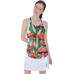 Fairycore Forest Mushroom Racer Back Mesh Tank Top by GardenOfOphir