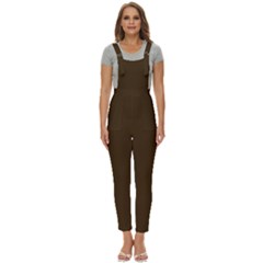 Mocha Brown	 - 	pinafore Overalls Jumpsuit by ColorfulWomensWear