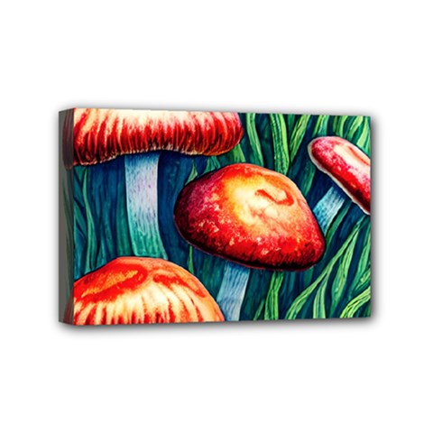 Enchanted Forest Mushroom Mini Canvas 6  X 4  (stretched) by GardenOfOphir