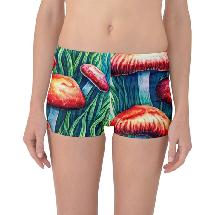 Enchanted Forest Mushroom Reversible Boyleg Bikini Bottoms