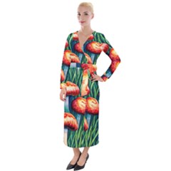 Enchanted Forest Mushroom Velvet Maxi Wrap Dress by GardenOfOphir