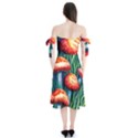 Enchanted Forest Mushroom Shoulder Tie Bardot Midi Dress View2