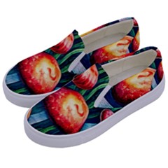 Enchanted Forest Mushroom Kids  Canvas Slip Ons by GardenOfOphir