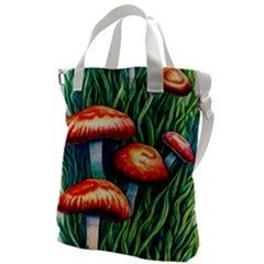 Enchanted Forest Mushroom Canvas Messenger Bag by GardenOfOphir