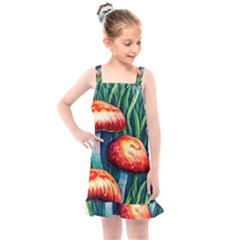 Enchanted Forest Mushroom Kids  Overall Dress by GardenOfOphir