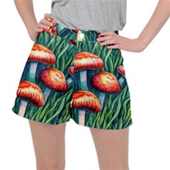 Enchanted Forest Mushroom Ripstop Shorts by GardenOfOphir