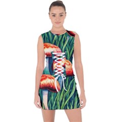 Enchanted Forest Mushroom Lace Up Front Bodycon Dress by GardenOfOphir