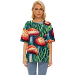 Enchanted Forest Mushroom Oversized Basic Tee by GardenOfOphir