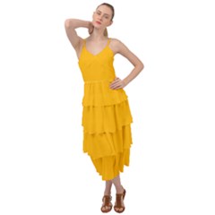 China Yellow	 - 	layered Bottom Dress by ColorfulDresses