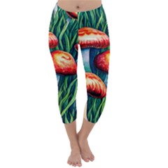 Enchanted Forest Mushroom Capri Winter Leggings 