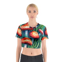 Enchanted Forest Mushroom Cotton Crop Top by GardenOfOphir