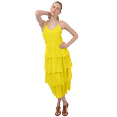 Bumblebee Yellow	 - 	layered Bottom Dress by ColorfulDresses