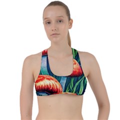 Enchanted Forest Mushroom Criss Cross Racerback Sports Bra by GardenOfOphir