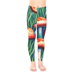 Enchanted Forest Mushroom Kids  Leggings by GardenOfOphir