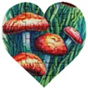 Enchanted Forest Mushroom Wooden Puzzle Heart View1