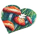 Enchanted Forest Mushroom Wooden Puzzle Heart View2