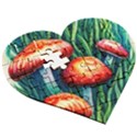 Enchanted Forest Mushroom Wooden Puzzle Heart View3