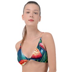 Enchanted Forest Mushroom Knot Up Bikini Top by GardenOfOphir