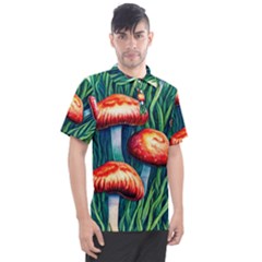 Enchanted Forest Mushroom Men s Polo Tee by GardenOfOphir