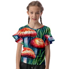 Enchanted Forest Mushroom Kids  Cut Out Flutter Sleeves by GardenOfOphir