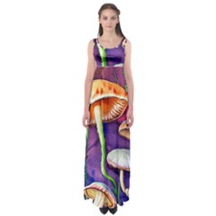 Foraging Mushroom Garden Empire Waist Maxi Dress by GardenOfOphir