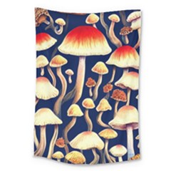 Natural Mushroom Fairy Garden Large Tapestry by GardenOfOphir