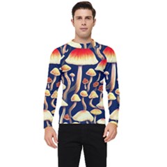 Natural Mushroom Fairy Garden Men s Long Sleeve Rash Guard by GardenOfOphir