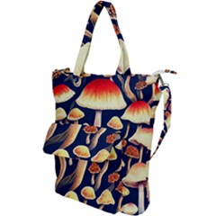 Natural Mushroom Fairy Garden Shoulder Tote Bag by GardenOfOphir