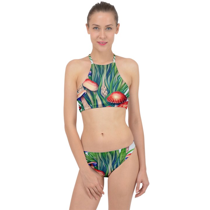 Vintage Mushroom Racer Front Bikini Set