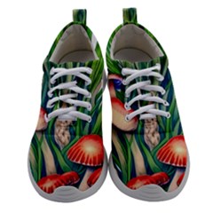 Vintage Mushroom Women Athletic Shoes by GardenOfOphir