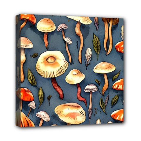 Forest Mushrooms Mini Canvas 8  X 8  (stretched) by GardenOfOphir