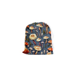 Forest Mushrooms Drawstring Pouch (xs) by GardenOfOphir