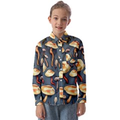 Forest Mushrooms Kids  Long Sleeve Shirt by GardenOfOphir