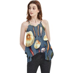 Forest Mushrooms Flowy Camisole Tank Top by GardenOfOphir