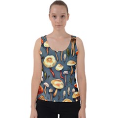 Forest Mushrooms Velvet Tank Top by GardenOfOphir