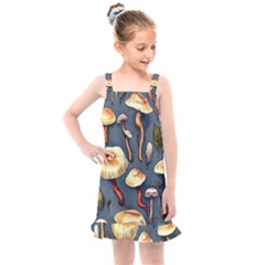 Forest Mushrooms Kids  Overall Dress by GardenOfOphir