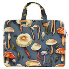 Forest Mushrooms Macbook Pro 16  Double Pocket Laptop Bag  by GardenOfOphir