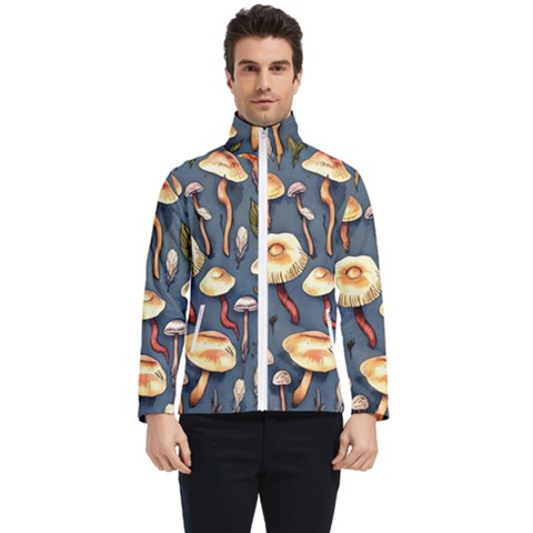 Forest Mushrooms Men s Bomber Jacket by GardenOfOphir