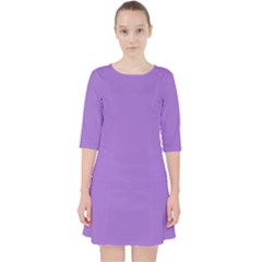 Iris Purple	 - 	quarter Sleeve Pocket Dress by ColorfulDresses