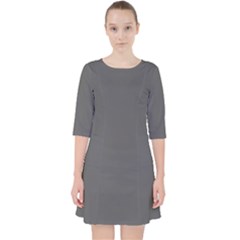 Blackened Pearl	 - 	quarter Sleeve Pocket Dress by ColorfulDresses