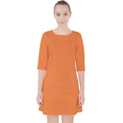 Halloween Orange	 - 	Quarter Sleeve Pocket Dress