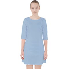 Powder Blue	 - 	quarter Sleeve Pocket Dress by ColorfulDresses