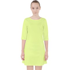 Mindaro Green	 - 	quarter Sleeve Pocket Dress by ColorfulDresses