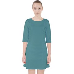 Ming Green	 - 	quarter Sleeve Pocket Dress by ColorfulDresses