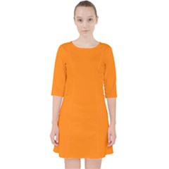 Turmeric Orange	 - 	quarter Sleeve Pocket Dress by ColorfulDresses