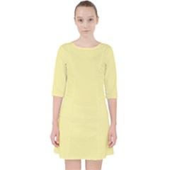 Yellow Iris	 - 	quarter Sleeve Pocket Dress by ColorfulDresses