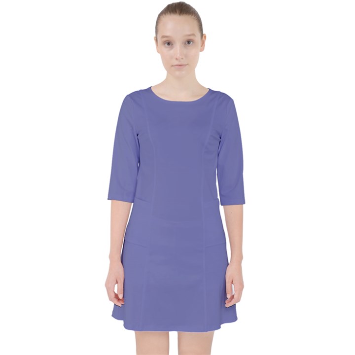 Blue Iris	 - 	Quarter Sleeve Pocket Dress