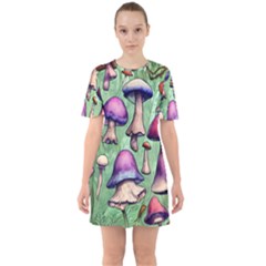 Fairycore Sixties Short Sleeve Mini Dress by GardenOfOphir