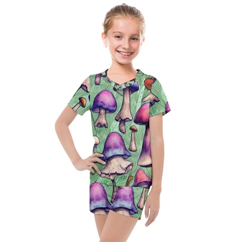 Fairycore Kids  Mesh Tee And Shorts Set by GardenOfOphir