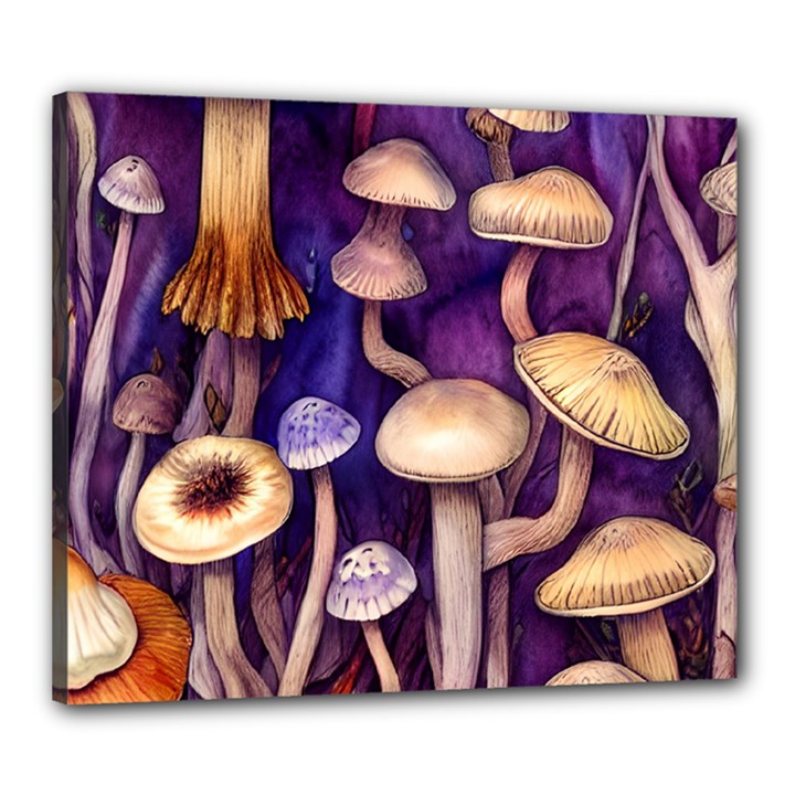 Whimsical Forest Mushroom Canvas 24  x 20  (Stretched)